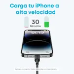 CABLE ANKER TRENZADO TIPO USB-C A LIGHTNING 6FT DE CARGA RÁPIDA NEGRO A81B6H11